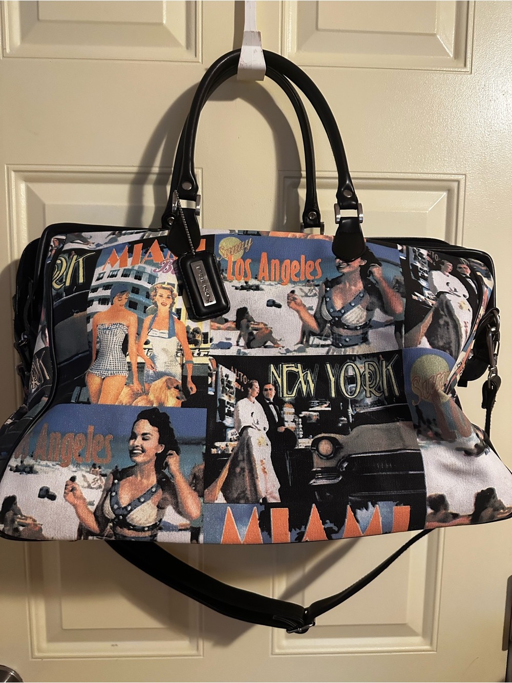 City Print Weekender Bag, Bueno - Black Trim